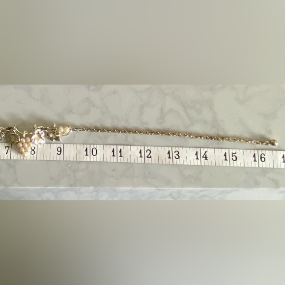 Vintage Gold-Tone and Faux Pearl Grapevine Motif Necklace - Picture 6 of 6